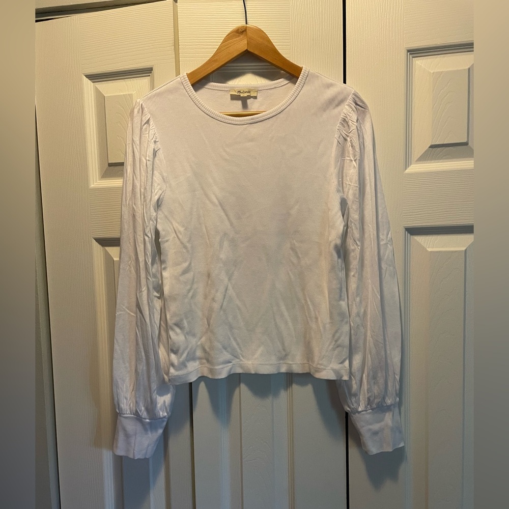 Madewell Ribbed Puff-Sleeve Top side M - Picture 4 of 7